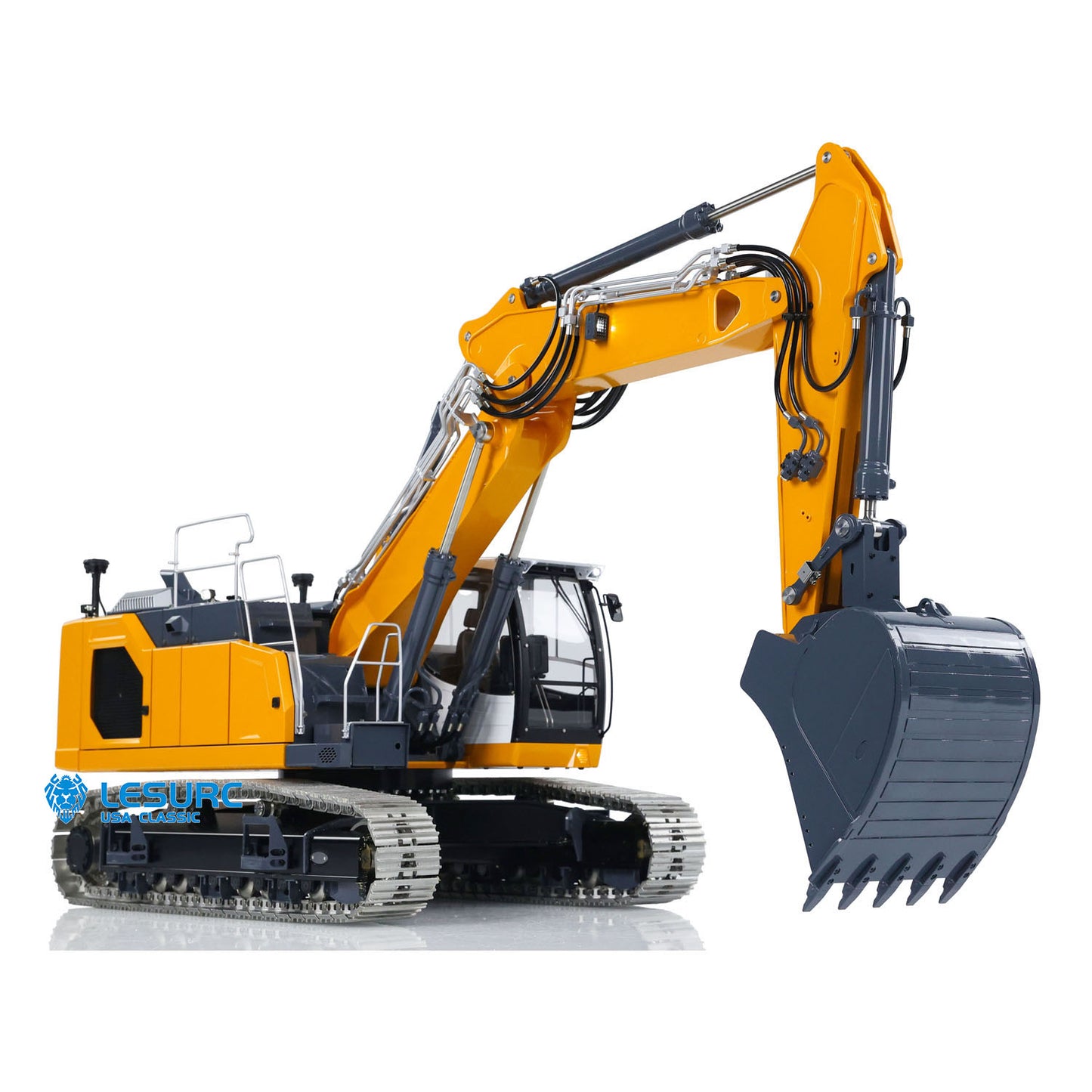 3-Section Arm LESU Metal 1/14 Hydraulic RC Excavator LR945 Radio Control Diggers Simulation Engineering Vehicle Model Light Servo