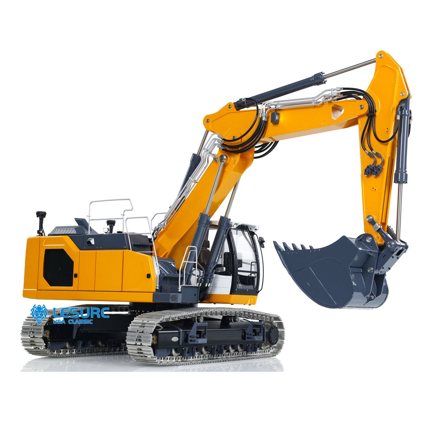 3-Section Arm LESU Metal 1/14 Hydraulic RC Excavator LR945 Radio Control Diggers Simulation Engineering Vehicle Model Light Servo