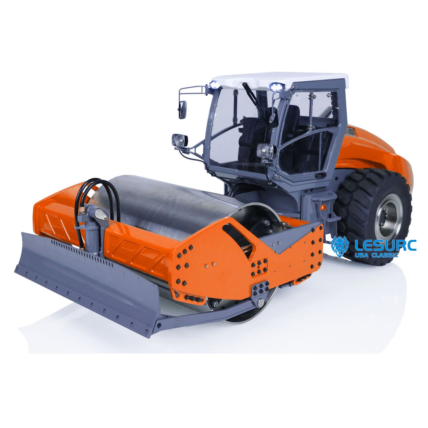 LESU Aoue-H13i 1/14 Metal RC Hydraulic Road Roller A0009 PNP with Towing hook Lock Differential Axles Light Sound for Dirt Tracks Hobbyists