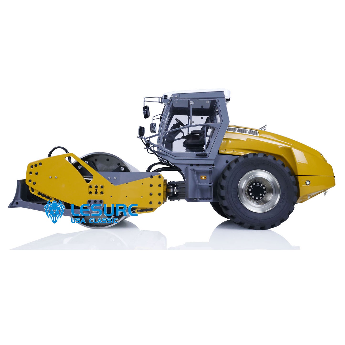 LESU Aoue-H13i 1/14 Metal RC Hydraulic Road Roller A0009 RTR with FlySky PL18EV Lite Radio Controller Light Sound for Model Collectors
