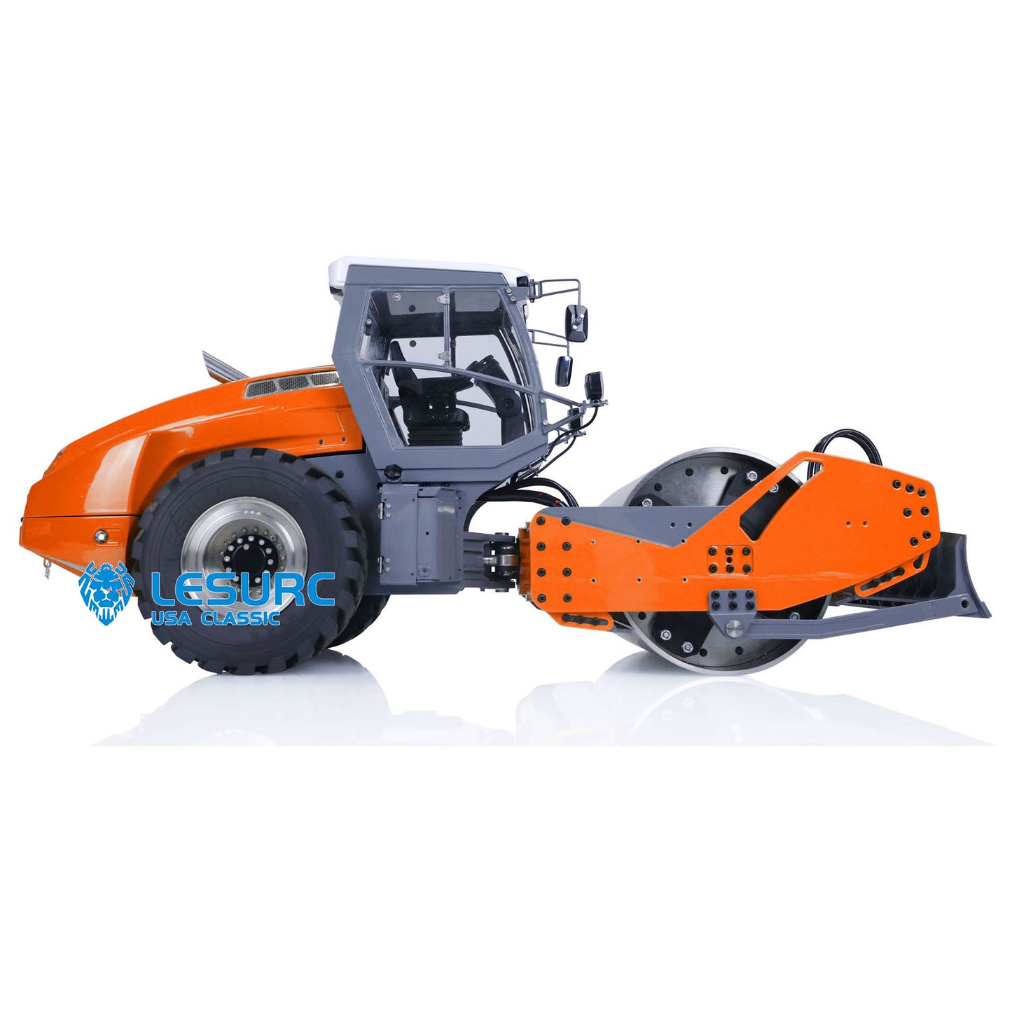 LESU Aoue-H13i 1/14 Metal RC Hydraulic Road Roller A0009 RTR with FlySky PL18EV Lite Radio Controller Light Sound for Model Collectors