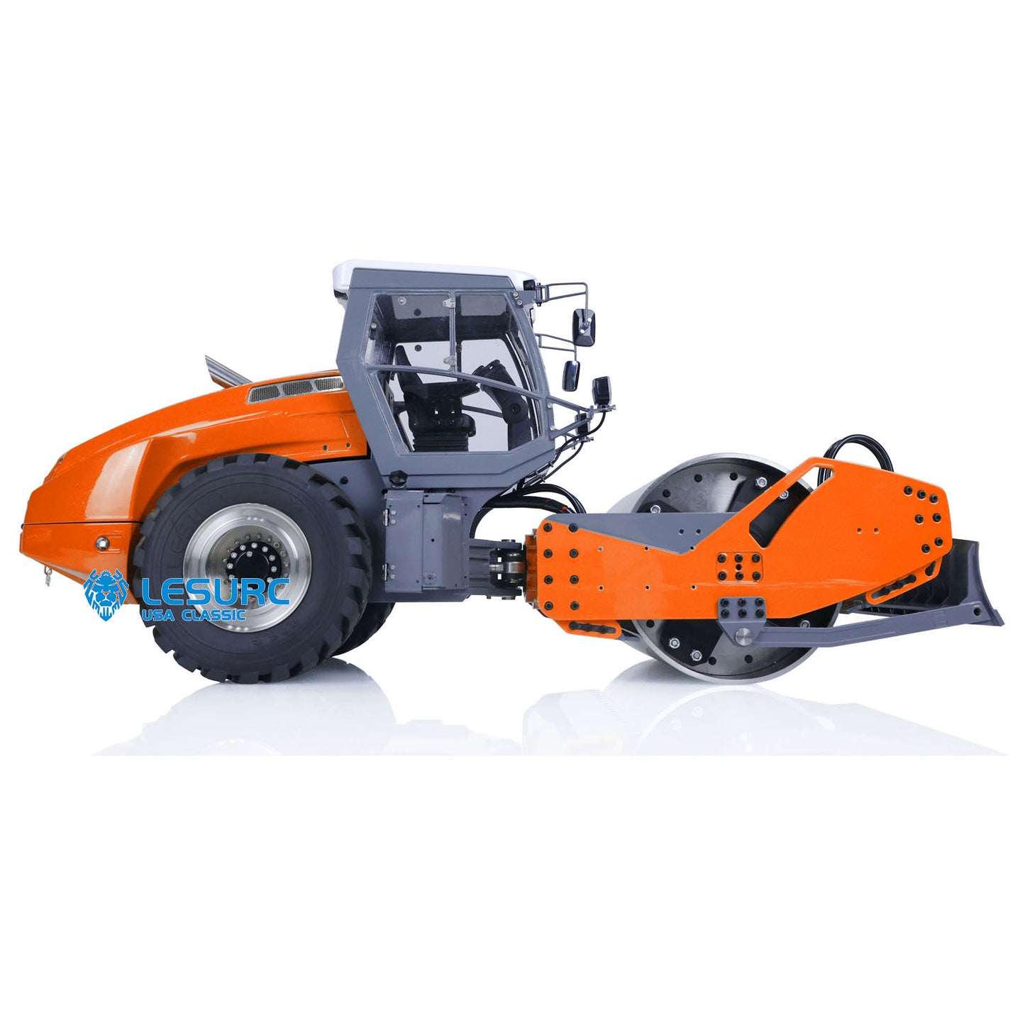 LESU Aoue-H13i 1/14 Metal RC Hydraulic Road Roller A0009 PNP with Towing hook Lock Differential Axles Light Sound for Dirt Tracks Hobbyists