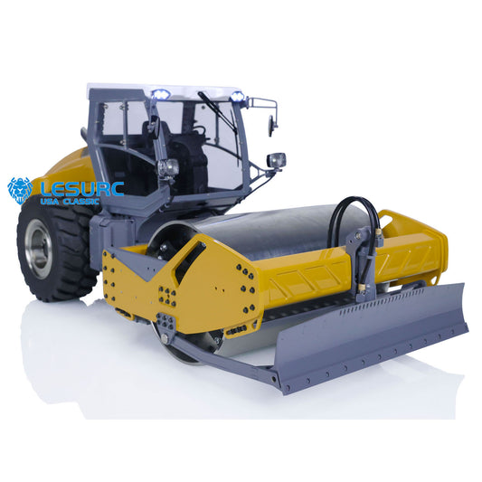 LESU Aoue-H13i 1/14 Metal RC Hydraulic Road Roller A0009 PNP with Towing hook Lock Differential Axles Light Sound for Dirt Tracks Hobbyists