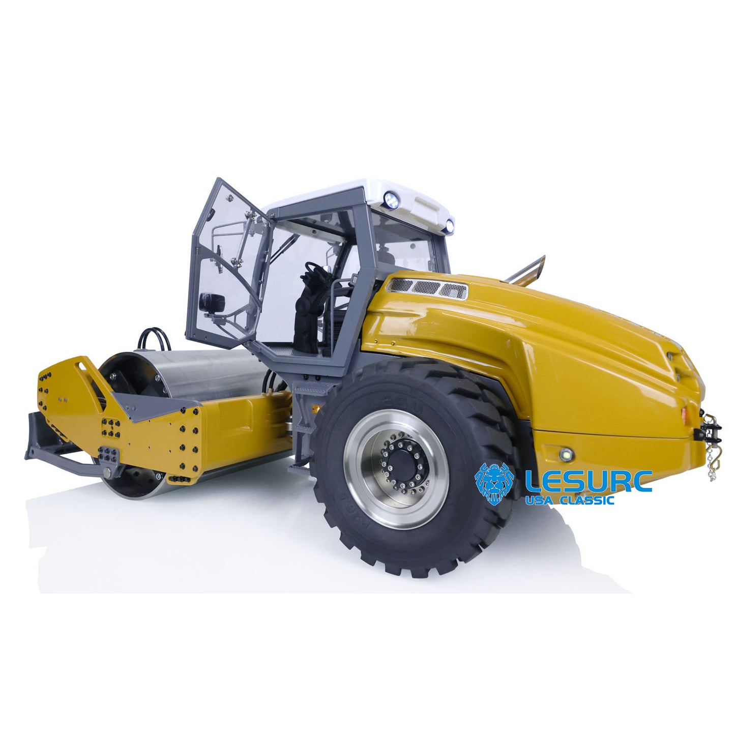 LESU Aoue-H13i 1/14 Metal RC Hydraulic Road Roller A0009 PNP with Towing hook Lock Differential Axles Light Sound for Dirt Tracks Hobbyists