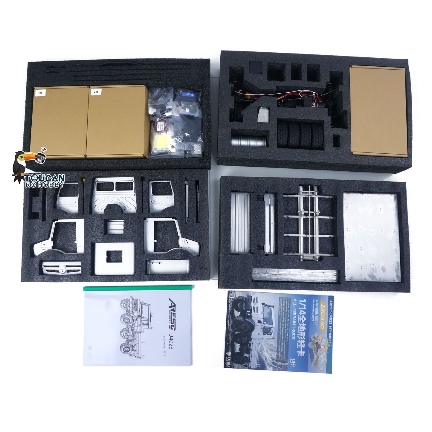 Metal LESU 1/14 RC All Terrain Light Truck U4023 Remote Control Off Road Car MT44023 KIT Model Light Sound Wheel Hub Reduction