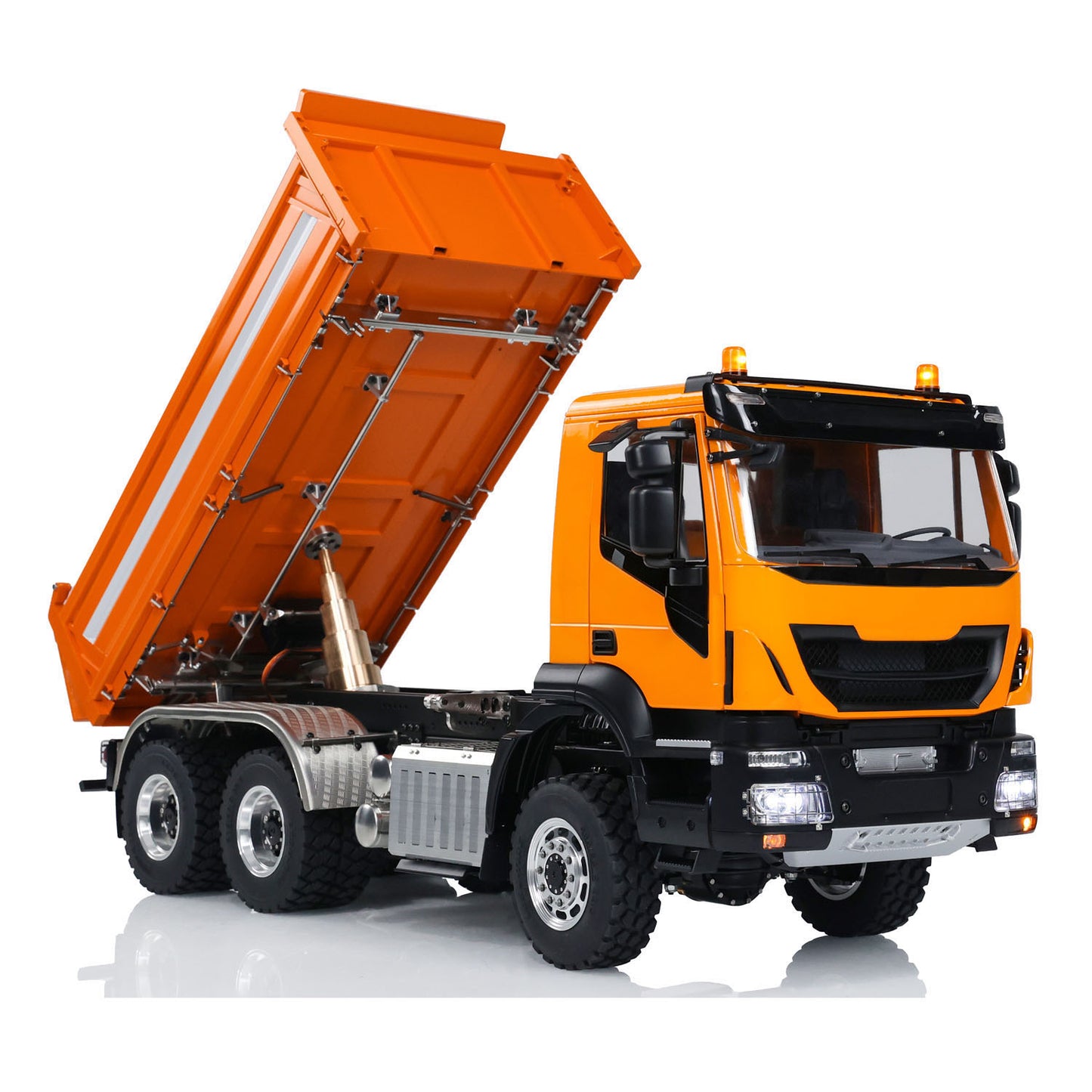 LESU 1/14 Metal 3 Way 6x6 RC Hydraulic Dump Truck Model with FlySky I6S Remote Controller 3-speed Transmission