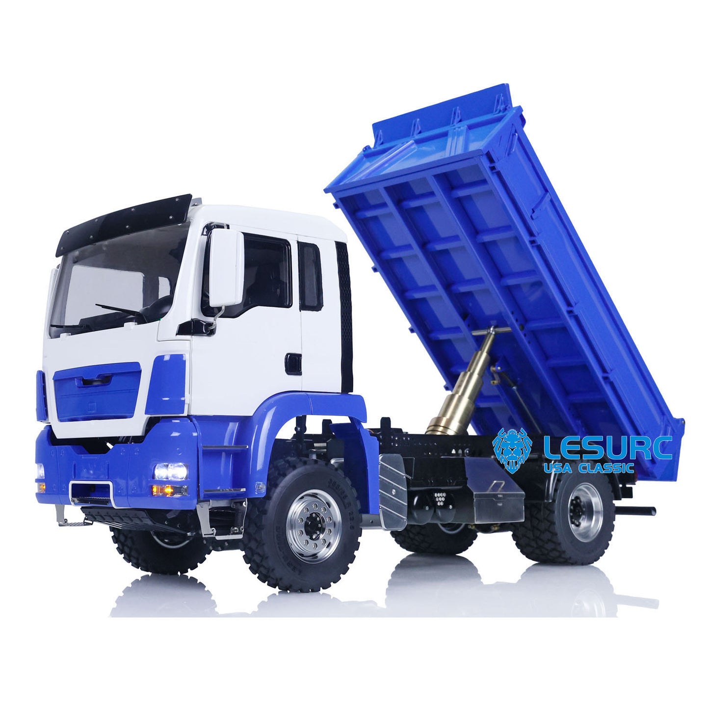 LESU 1/14 Scale RC Hydraulic Dump Truck Construction Vehicle 4x4 TGS Radio Control Painted Dumper Car Model W/ Sound Light System