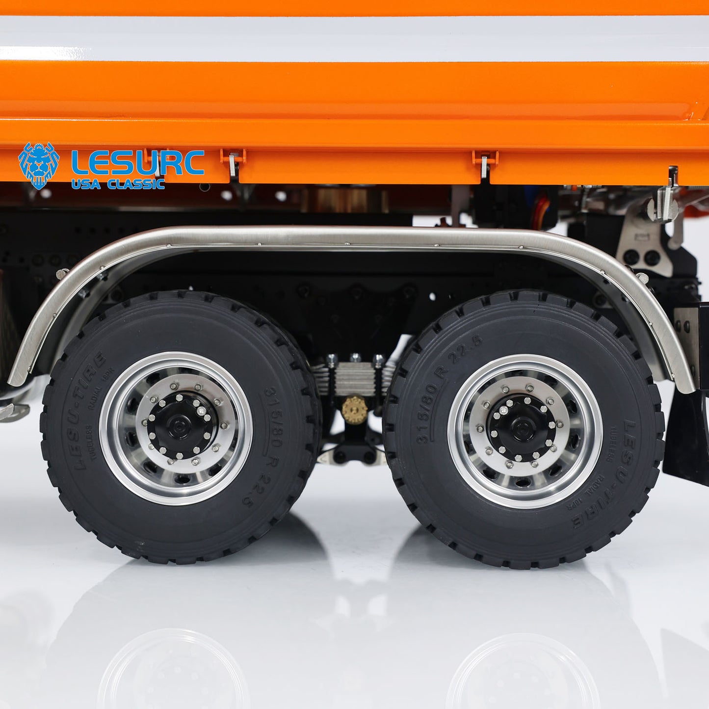 LESU Metal 1/14 RC Hydraulic Dumper Car 3-way Radio Control Dump Truck Model 6x6 All-wheel Drive 3-speed Transmission