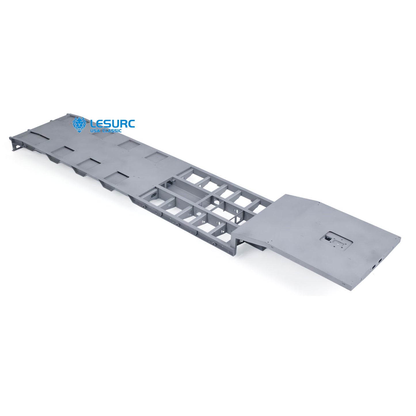 LESU 1/14 Metal Trailer Hydraulic Lifting Tailboard 4 Axles Steering Available Electric Support Legs for DIY RC Tractor Truck