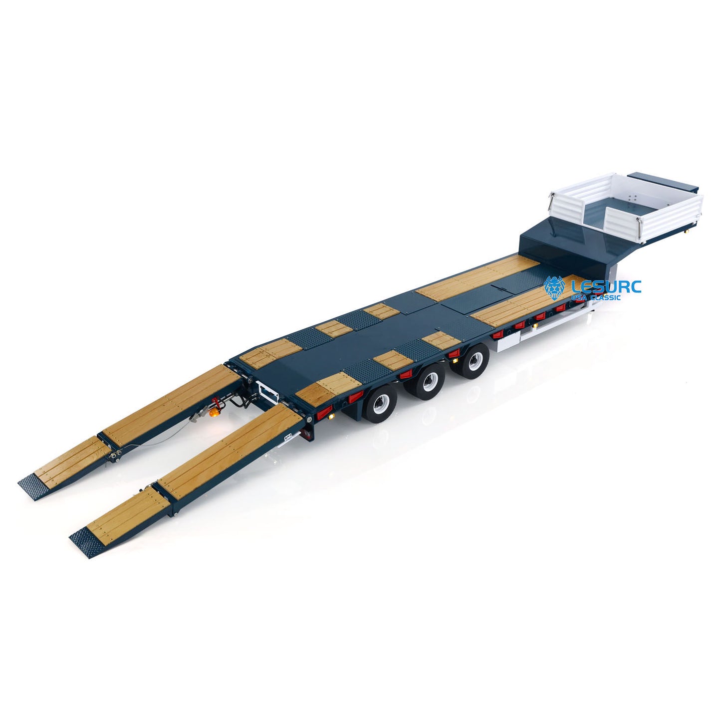 LESU A0041 1/14 Metal Trailer Hydraulic Lifting Tailboard with Landing Legs 3 Axles Chassis for RC Tractor Truck DIY Construction Model
