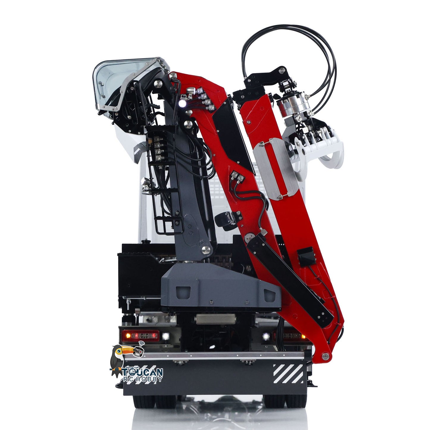 LESU 1/14 Metal RC Logging Truck Hydraulic Crane Tractor Lorry W/O FH16 Cabin Emulated Electric Car Light Sound 2Speed Grearbox