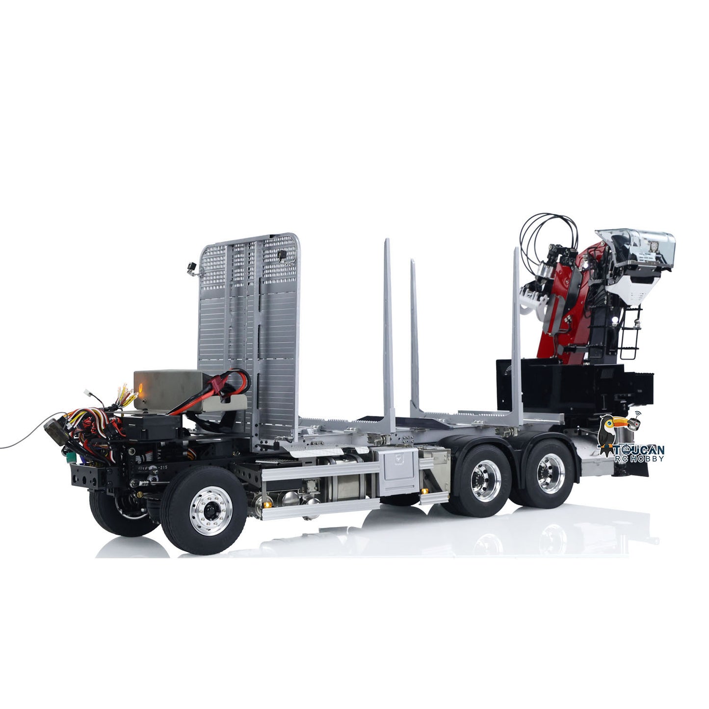 LESU 1/14 Metal RC Logging Truck Hydraulic Crane Tractor Lorry W/O FH16 Cabin Emulated Electric Car Light Sound 2Speed Grearbox