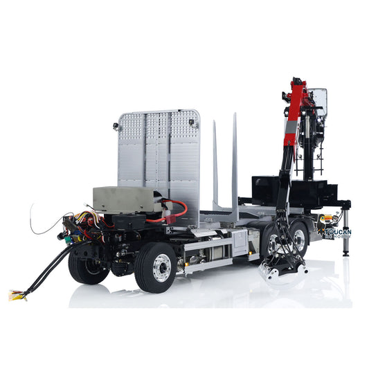 LESU 1/14 Metal RC Logging Truck Hydraulic Crane Tractor Lorry W/O FH16 Cabin Emulated Electric Car Light Sound 2Speed Grearbox