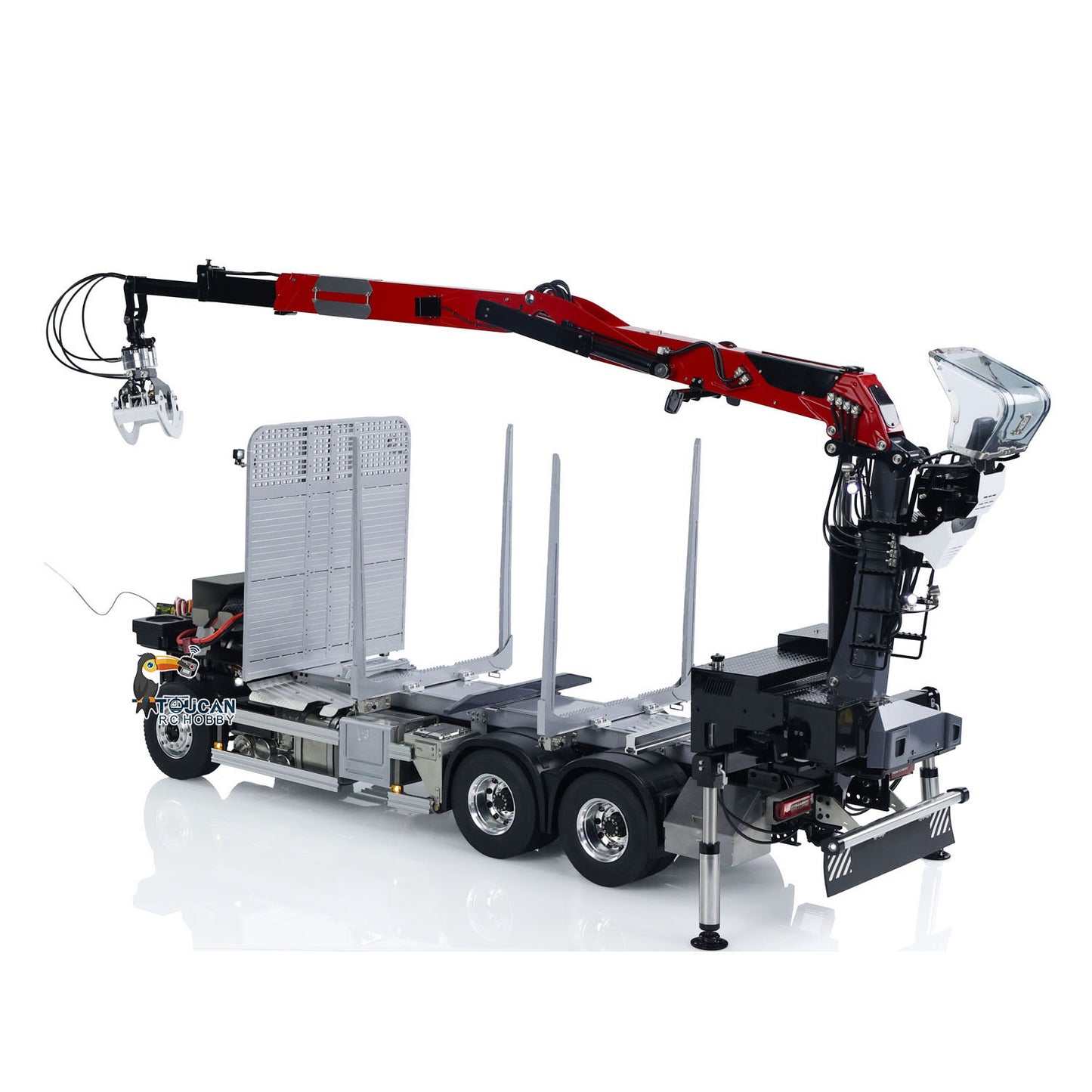 LESU 1/14 Metal RC Logging Truck Hydraulic Crane Tractor Lorry W/O FH16 Cabin Emulated Electric Car Light Sound 2Speed Grearbox