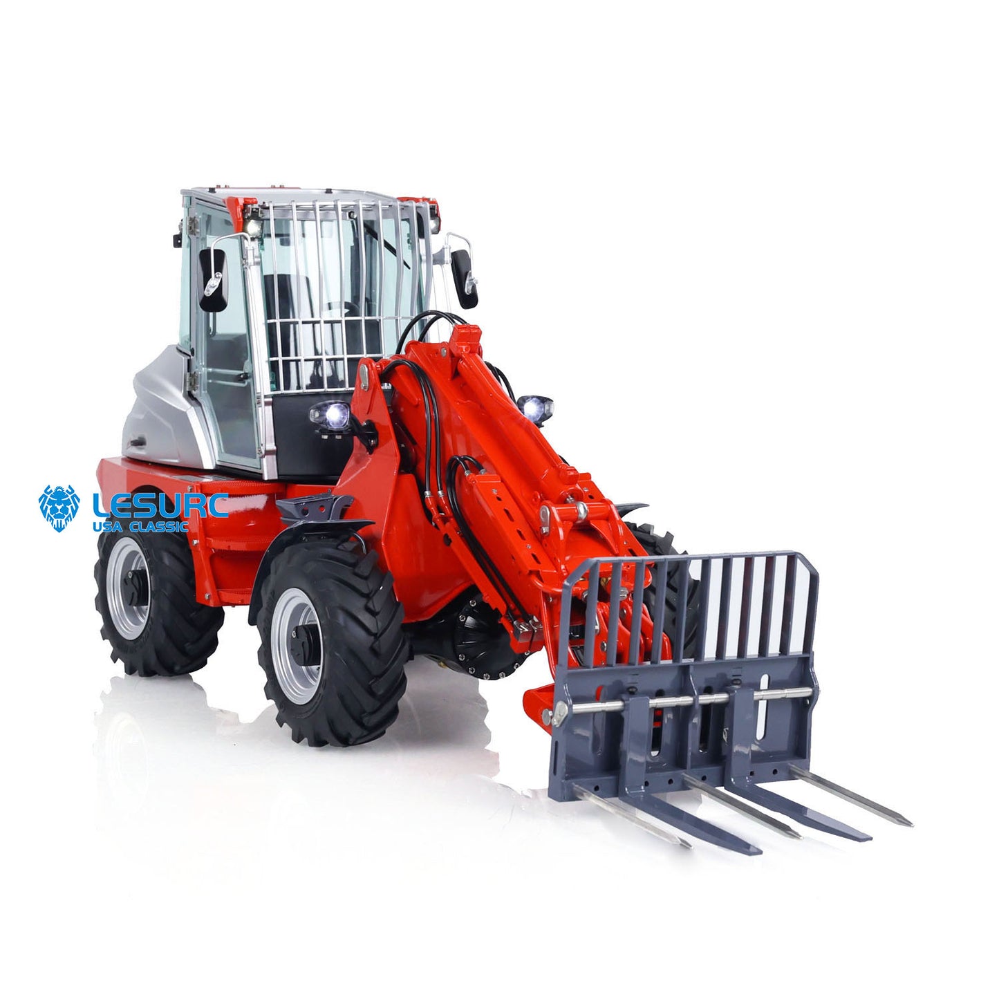 1/14 LESU RC Hydraulic Fork Loader AT1050 Telescopic Arm Truck Remote Control Car I6S Radio Light Sound System