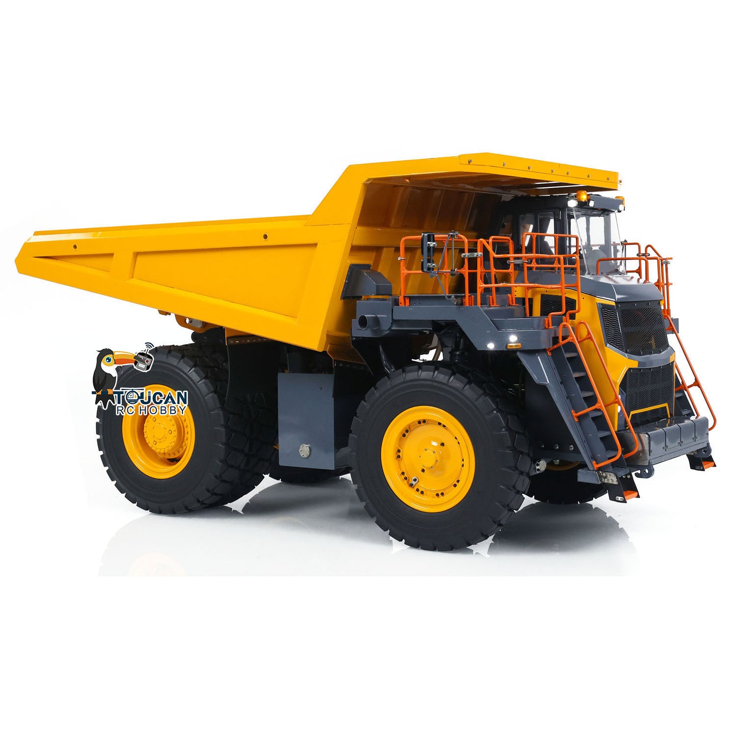 LESU 1/16 Aoue R100E Metal Hydraulic RC Mine Truck Car Dumper Construction Vehicle PNP Model W/ Light System Motor Servo ESC