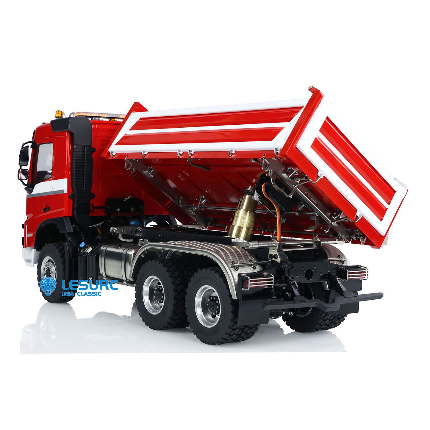 LESU A0009 1/14 Metal 3 Ways 6x6 RC Hydraulic Dump Truck with 3 Speed Transmission Differential Lock for Construction Hobby Expos
