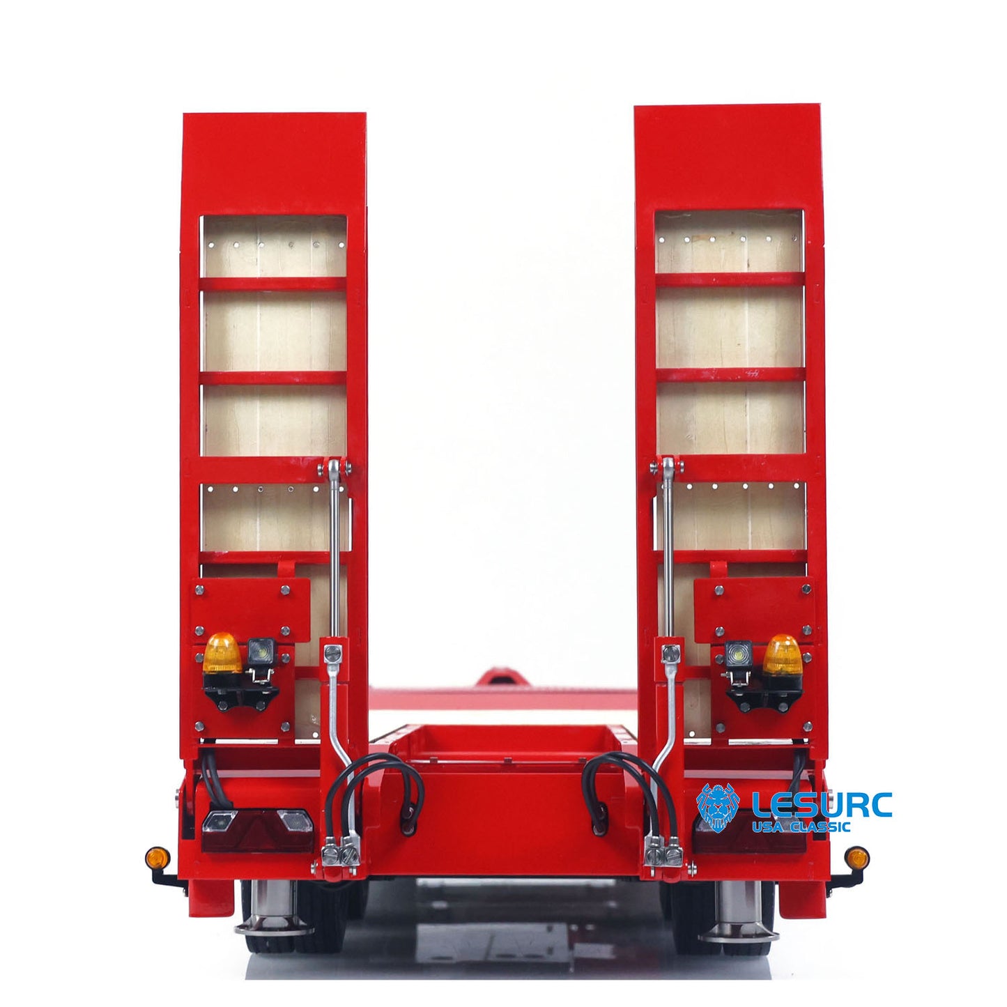 LESU 1/14 Metal Hydraulic Lifting Tailboard Trailer Rear Support Legs 2CH Valve Pump for RC Tractor Truck DIY Lorry Excavator