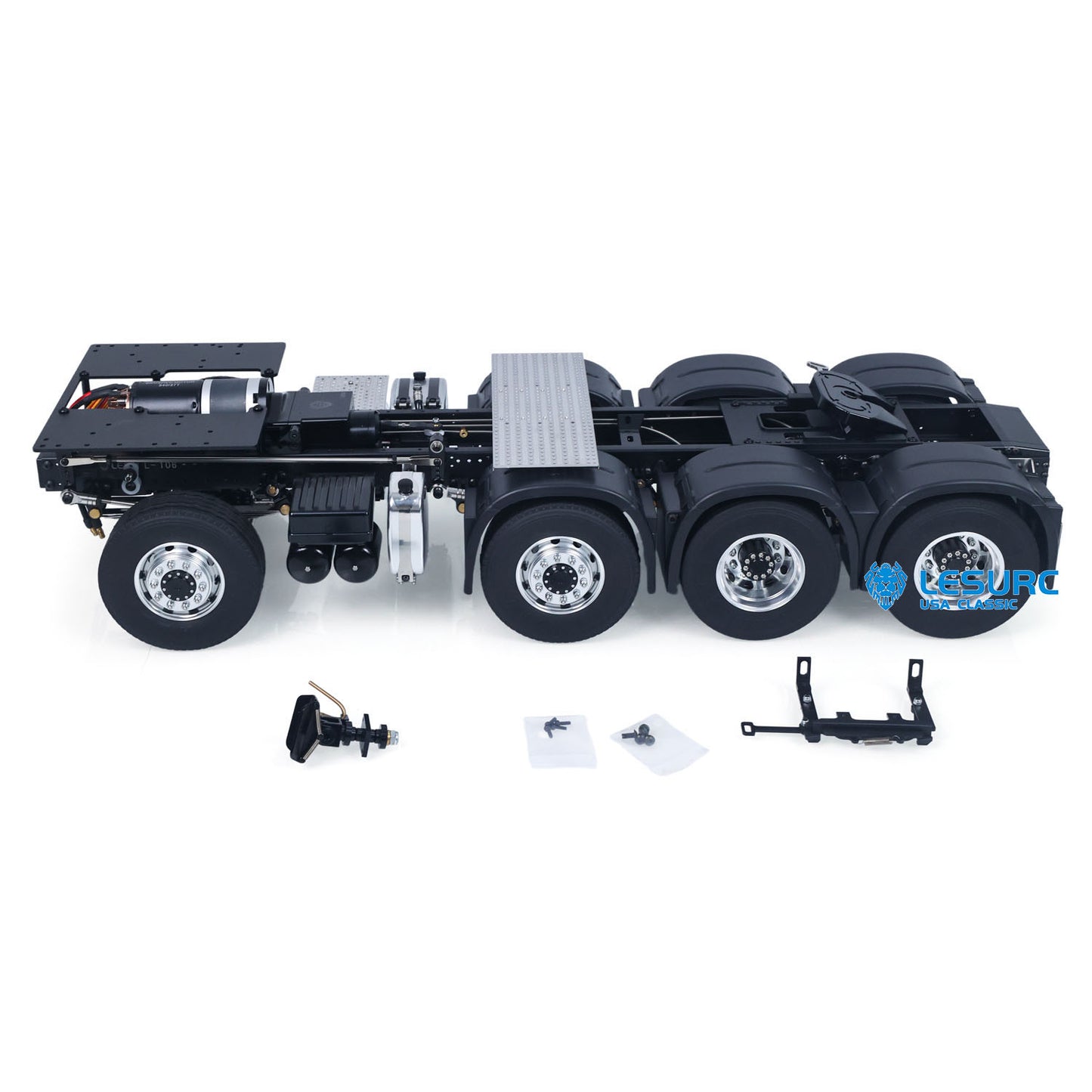 LESU 8x8 Aluminum Alloy Heavy-Duty Chassis with 2Speed Transmission 540 Brushed Motor SAVOX Servo for 1/14 RC Tractor Truck DIY Builds
