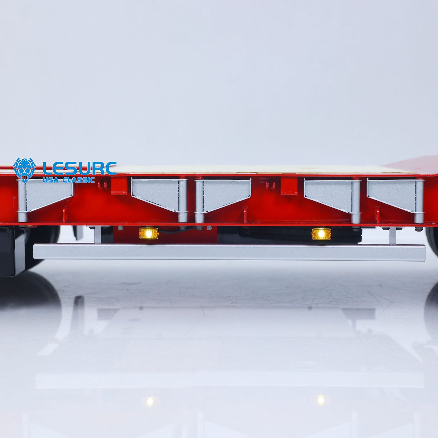 LESU A0049 1/14 Metal 4-Axle Hydraulic RC Trailer Model with Lifting Tailboard Brushless ESC 2CH Valves for RC Tractor Trucks