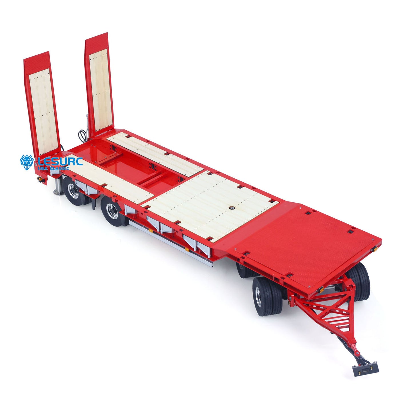 LESU 1/14 Metal Hydraulic Lifting Tailboard Trailer Rear Support Legs 2CH Valve Pump for RC Tractor Truck DIY Lorry Excavator