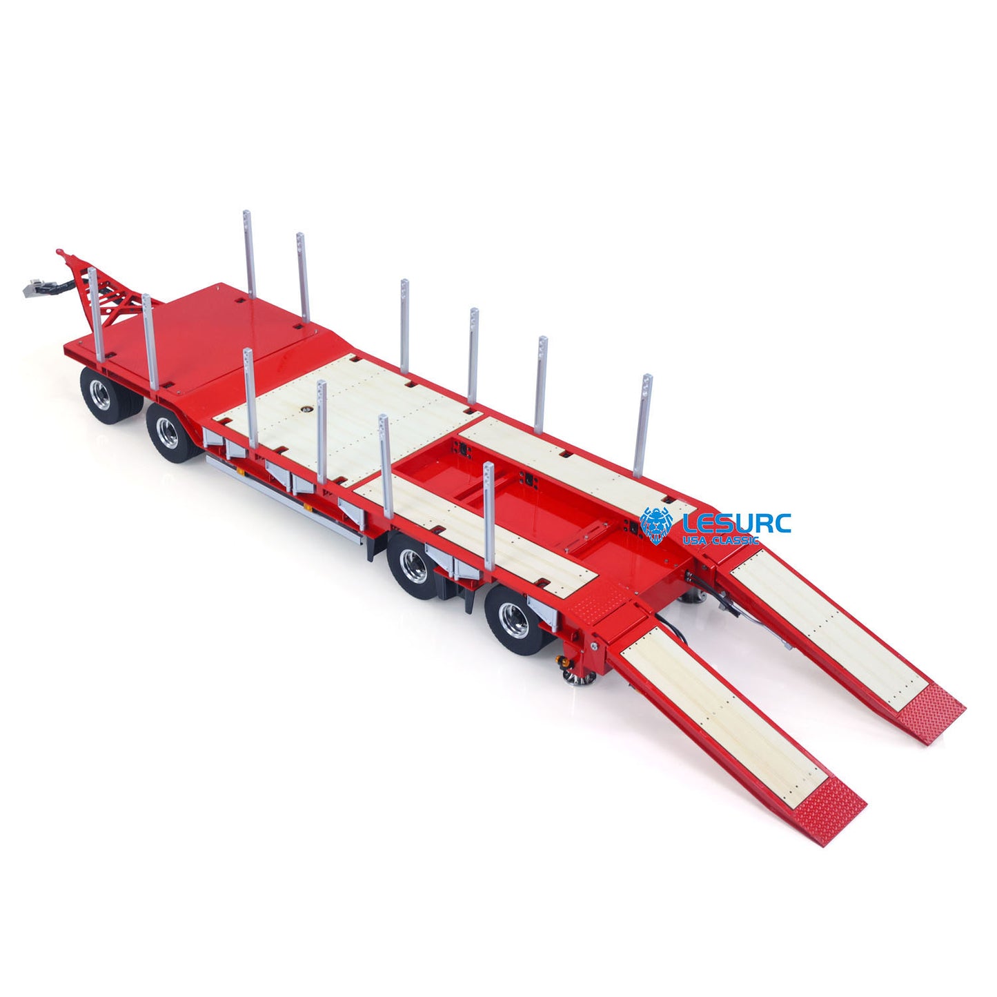 LESU A0049 1/14 Metal 4-Axle Hydraulic RC Trailer Model with Lifting Tailboard Brushless ESC 2CH Valves for RC Tractor Trucks