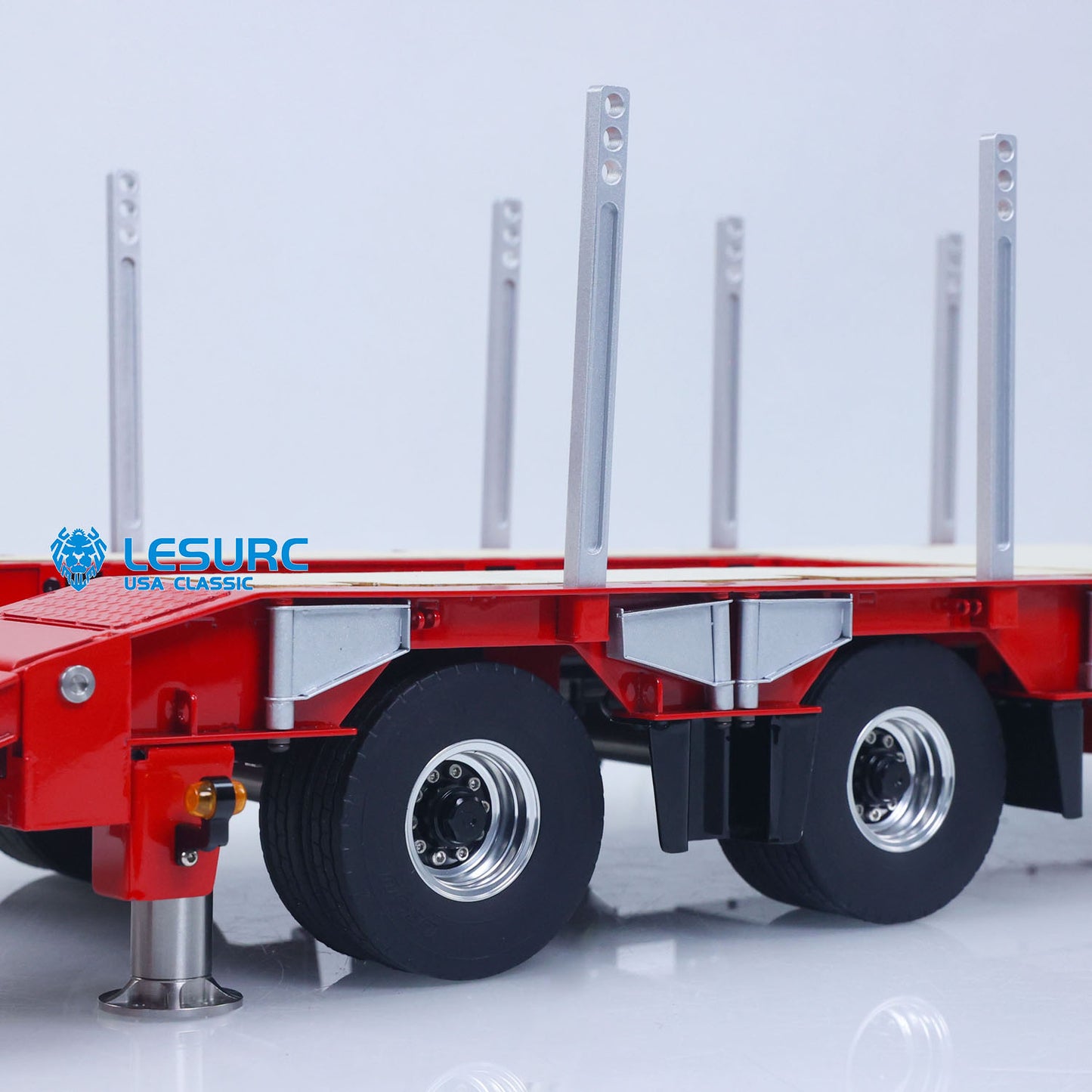 LESU A0049 1/14 Metal 4-Axle Hydraulic RC Trailer Model with Lifting Tailboard Brushless ESC 2CH Valves for RC Tractor Trucks