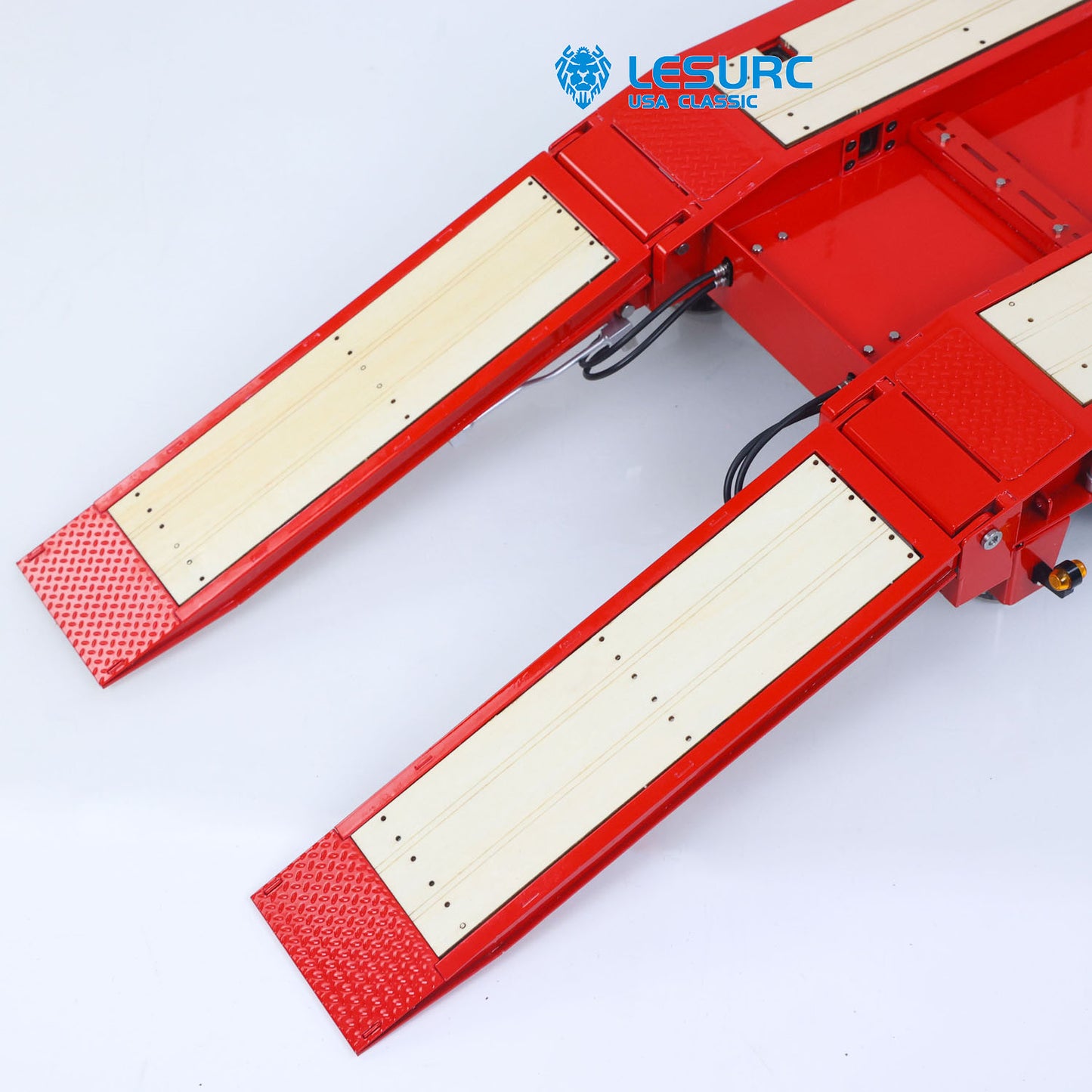 LESU 1/14 Metal Hydraulic Lifting Tailboard Trailer Rear Support Legs 2CH Valve Pump for RC Tractor Truck DIY Lorry Excavator