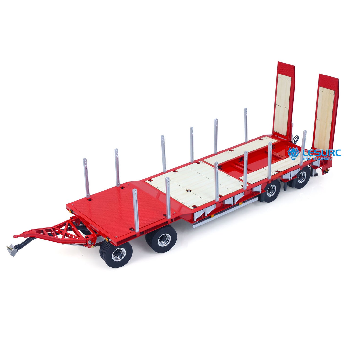 LESU 1/14 Metal Hydraulic Lifting Tailboard Trailer Rear Support Legs 2CH Valve Pump for RC Tractor Truck DIY Lorry Excavator