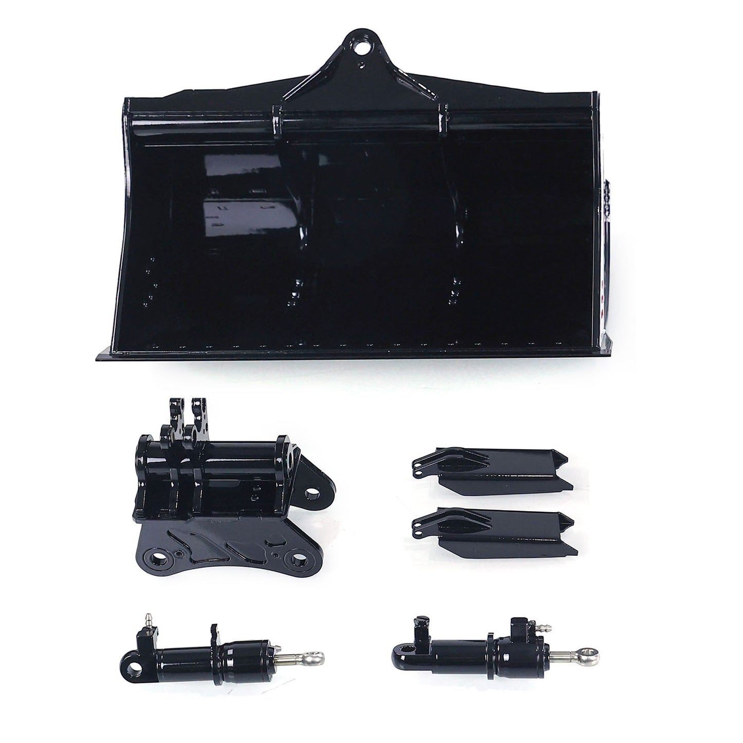 LESU Metal Fork Curved Blade Ripper Quick Release Compactor Tiltable Bucket for RC Excavator 1/14 ET35 Hydraulic Electric Digger