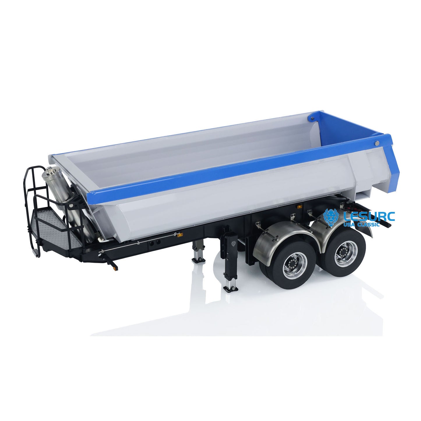 LESU 1/14 RC Metal Hydraulic Dump Trailer Model For Tractor Truck DIY Lorry Car Simulation Vehicle Model Electric Legs Light