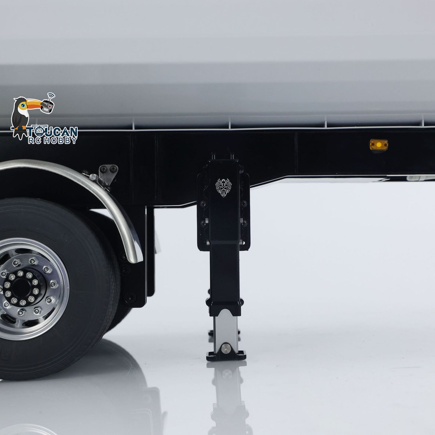 LESU 1/14 Metal Hydraulic Lifting Semi Trailer Dump Truck For Tractor Truck DIY RC Model With U Bucket A0006 Electric Legs
