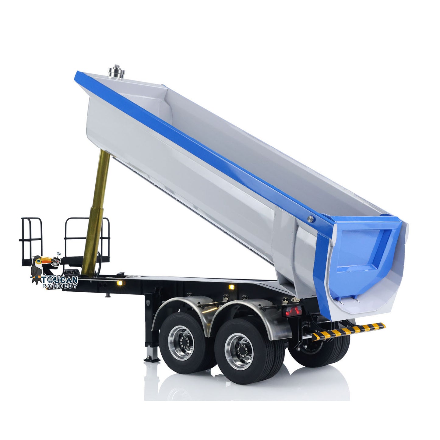 LESU 1/14 Metal Hydraulic Lifting Semi Trailer Dump Truck For Tractor Truck DIY RC Model With U Bucket A0006 Electric Legs