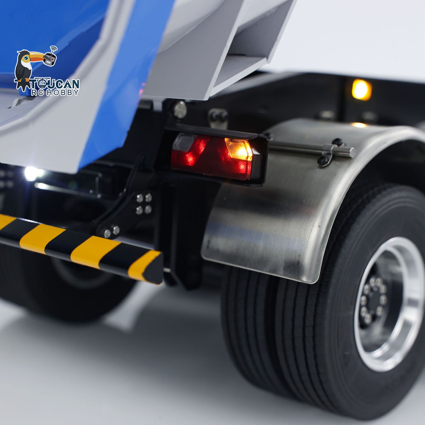 LESU 1/14 Metal Hydraulic Lifting Semi Trailer Dump Truck For Tractor Truck DIY RC Model With U Bucket A0006 Electric Legs