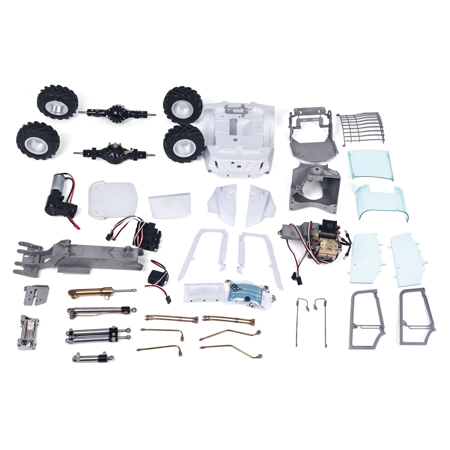 IN Stock LESU AT1050 1/14 RC Hydraulic Loader with Fork Telescopic Arm Light Sound System for Construction Vehicle Enthusiast