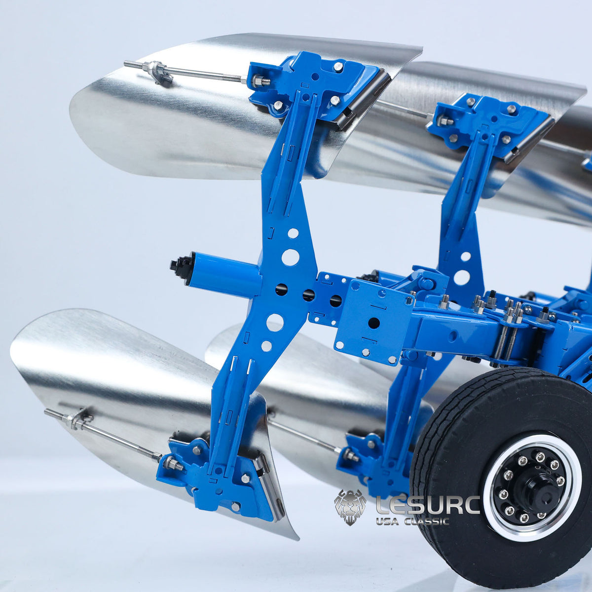 11.11 Flash Sale LESU Metal K500 Seedbed Pre-sowing Soil Preparation Machine Planter Plough Hydraulic Mounted Reversible Plow C0072 for 1/14 RC Hydraulic Tractor AOUE 1050 Model