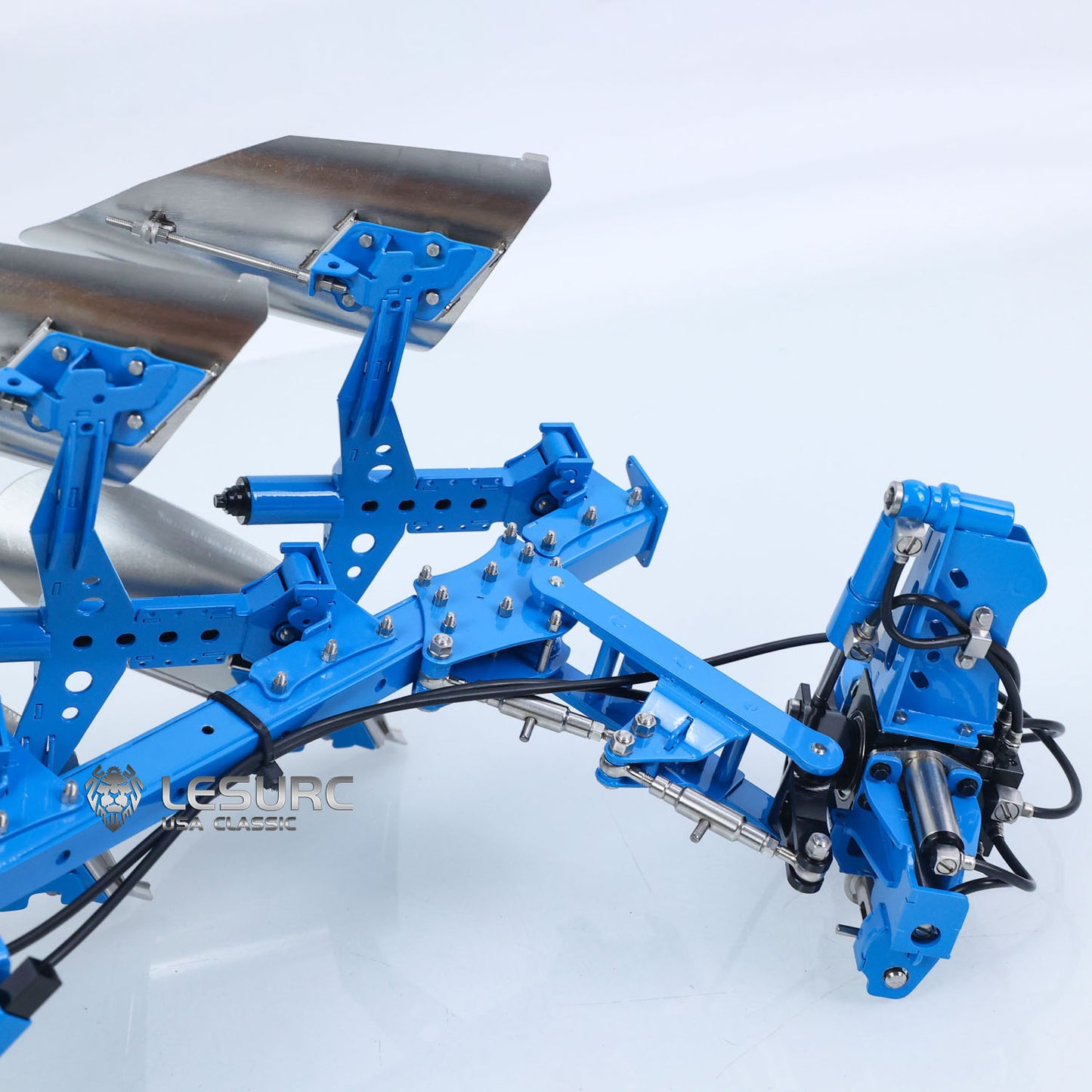 LESU C0072 1/14 Metal Hydraulic Mounted Reversible Plow Upgrade Attachment for AOUE 1050 RC Walking Tractor Agricultural Vehicle Model
