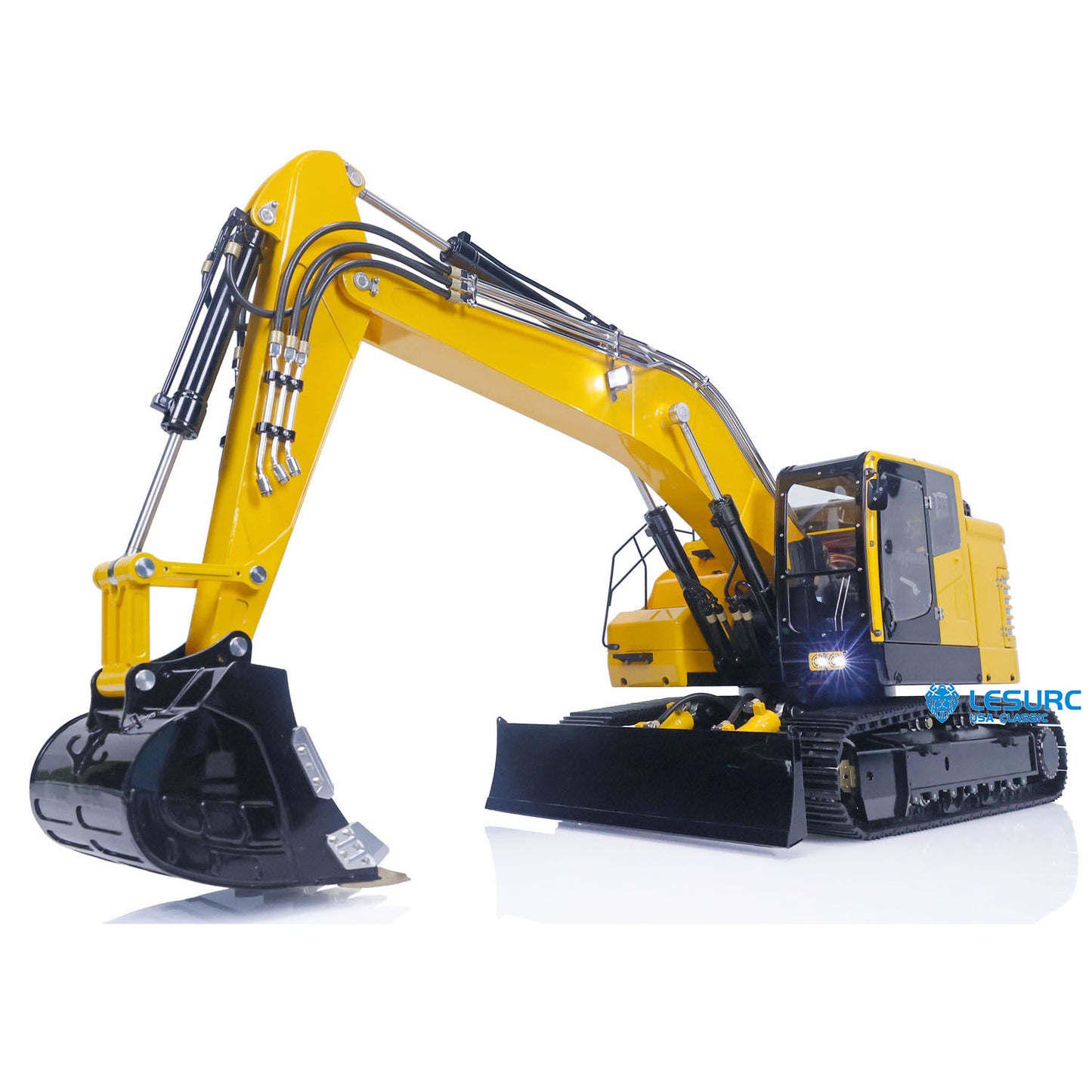 LESU 1/14 RC Hydraulic Excavator ET26L 2-Arms Remote Control Metal Digger Assembled Model Construction Vehicles Lights