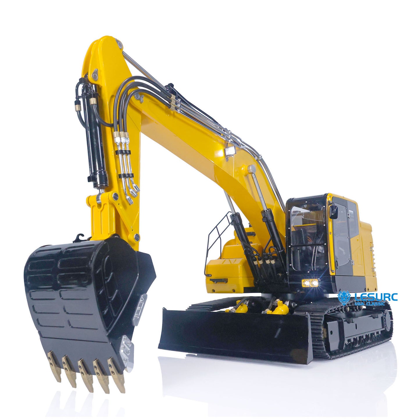 LESU 1/14 RC Hydraulic Excavator ET26L 2-Arms Remote Control Metal Digger Assembled Model Construction Vehicles Lights