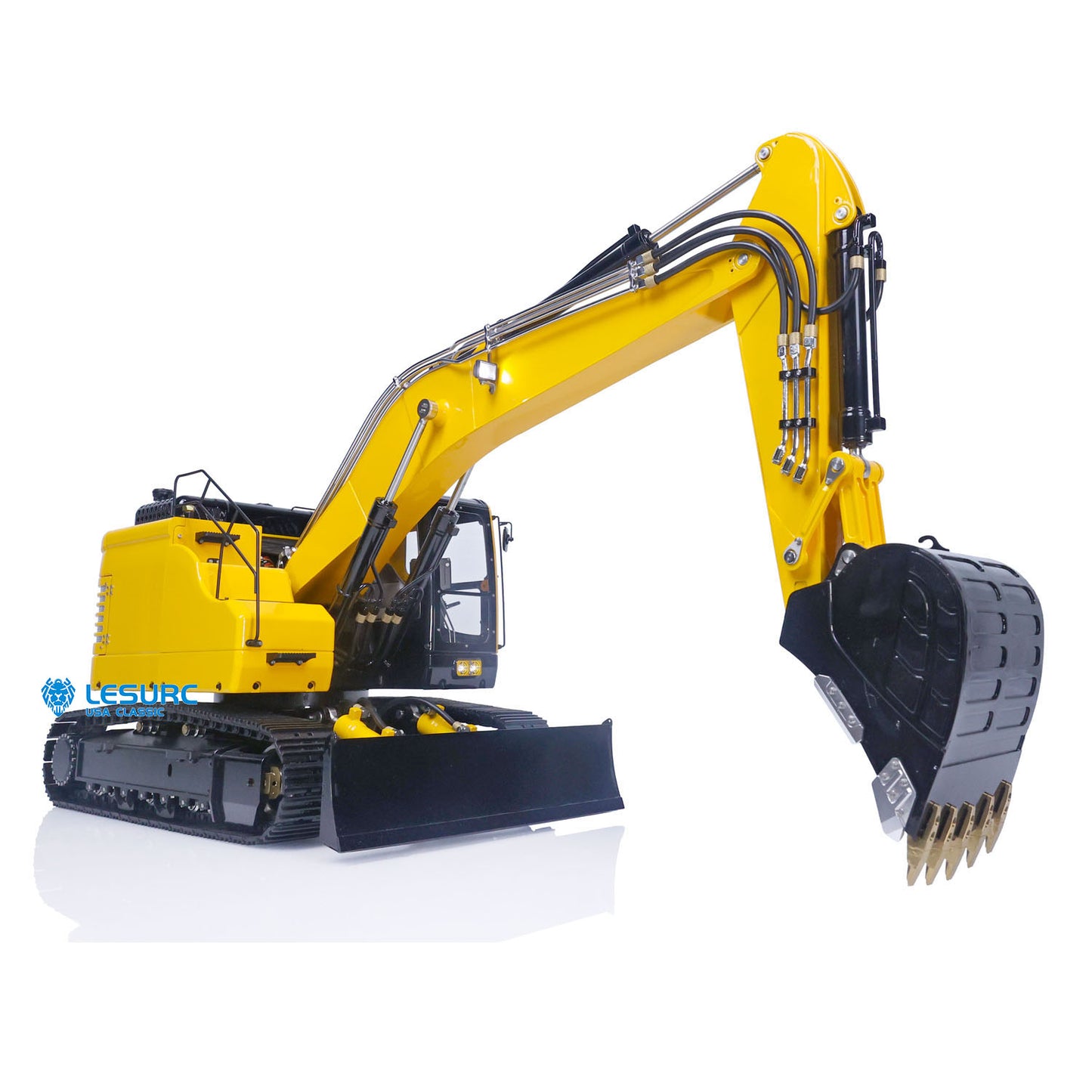 LESU 1/14 RC Hydraulic Excavator ET26L 2-Arms Remote Control Metal Digger Assembled Model Construction Vehicles Lights