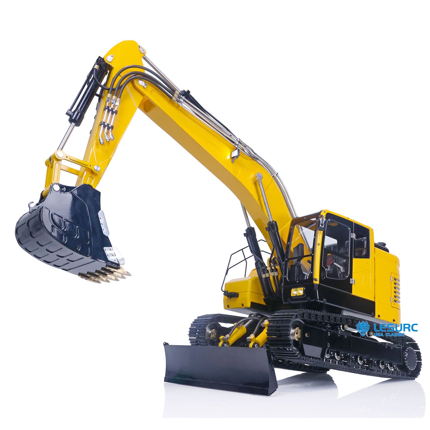 LESU 1/14 RC Hydraulic Excavator ET26L 2-Arms Remote Control Metal Digger Assembled Model Construction Vehicles Lights