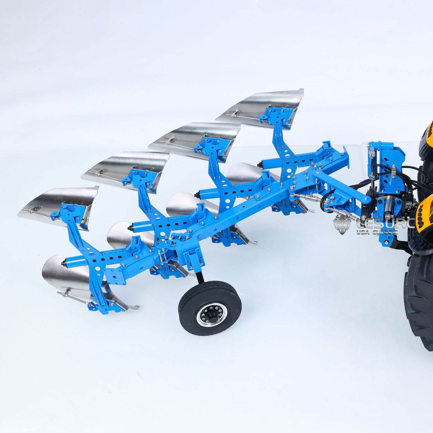 LESU C0072 1/14 Metal Hydraulic Mounted Reversible Plow Upgrade Attachment for AOUE 1050 RC Walking Tractor Agricultural Vehicle Model