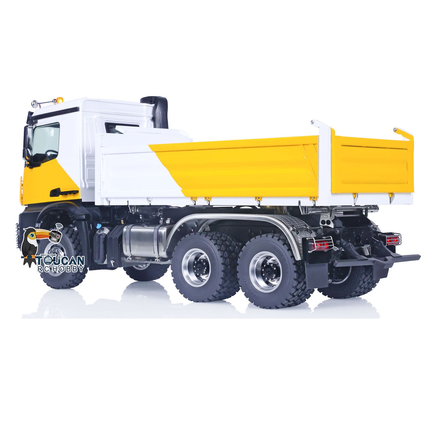 LESU 1/14 6x6 Metal 3 ways Dumper Remote Control Hydraulic Low Roof Dump Truck Engineering Vehicle With I6S Radio System