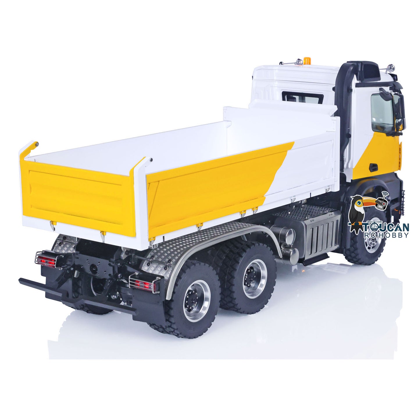 LESU 1/14 6x6 Metal 3 ways Dumper Remote Control Hydraulic Low Roof Dump Truck Engineering Vehicle With I6S Radio System
