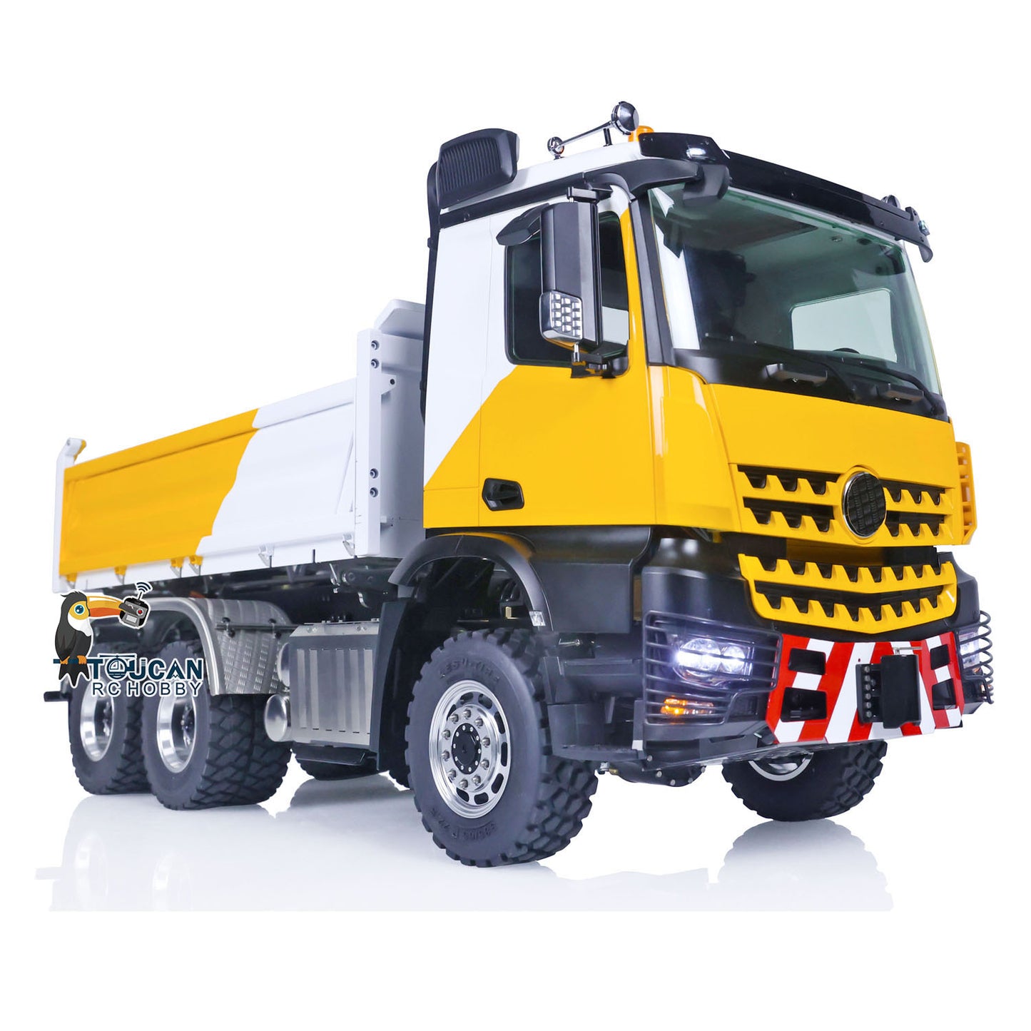 LESU 1/14 6x6 Metal 3 ways Dumper Remote Control Hydraulic Low Roof Dump Truck Engineering Vehicle With I6S Radio System