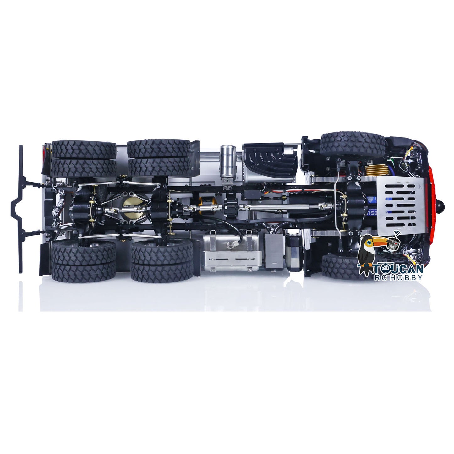 LESU 1/14 6x6 Metal 3 ways Dumper Remote Control Hydraulic Low Roof Dump Truck Engineering Vehicle With I6S Radio System