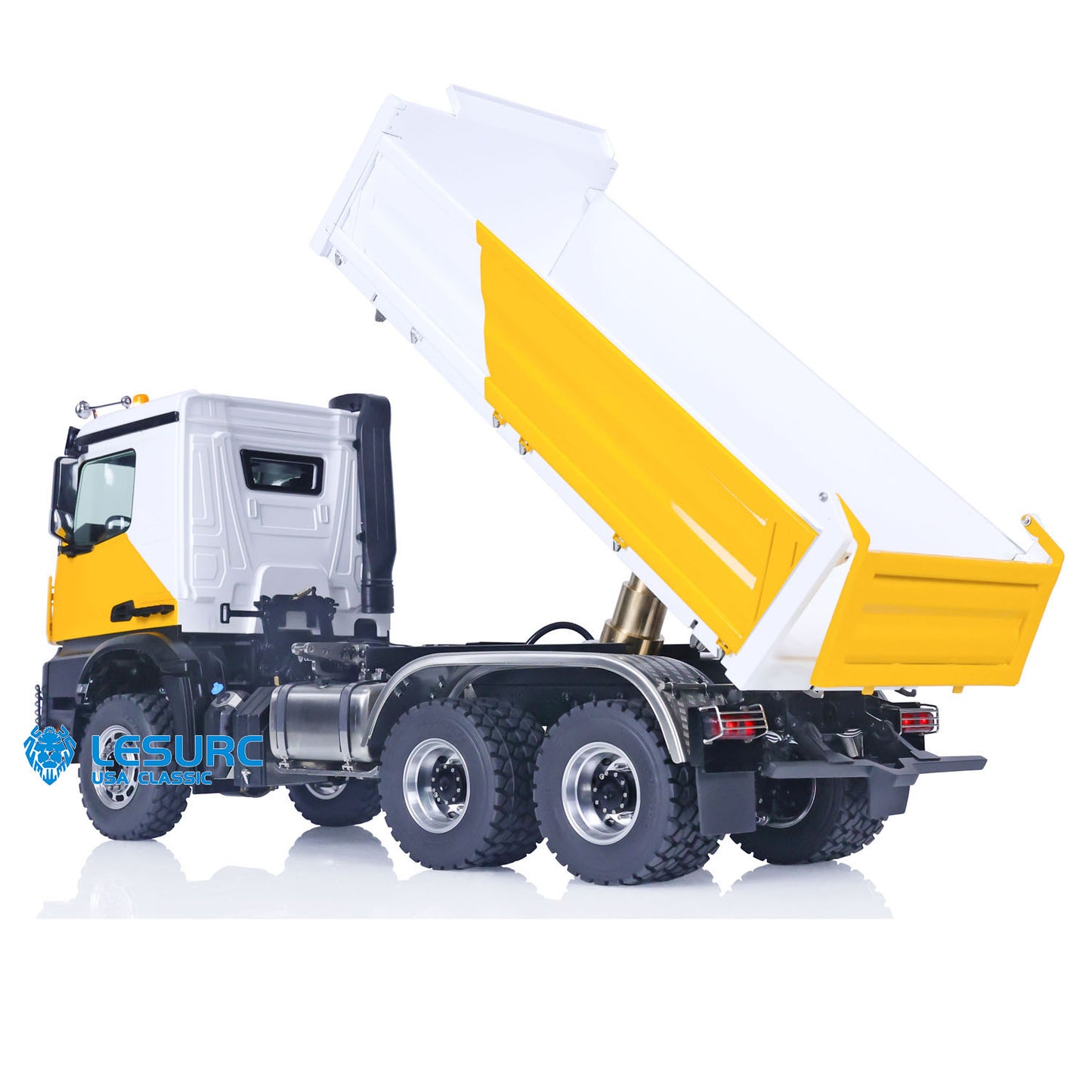 LESU K3363 Cabin 1/14 Metal 6x6 RC Hydraulic Dump Truck Model FlySky I6S Radio Controller 3 Speed Transmission Differential Lock for Club Events
