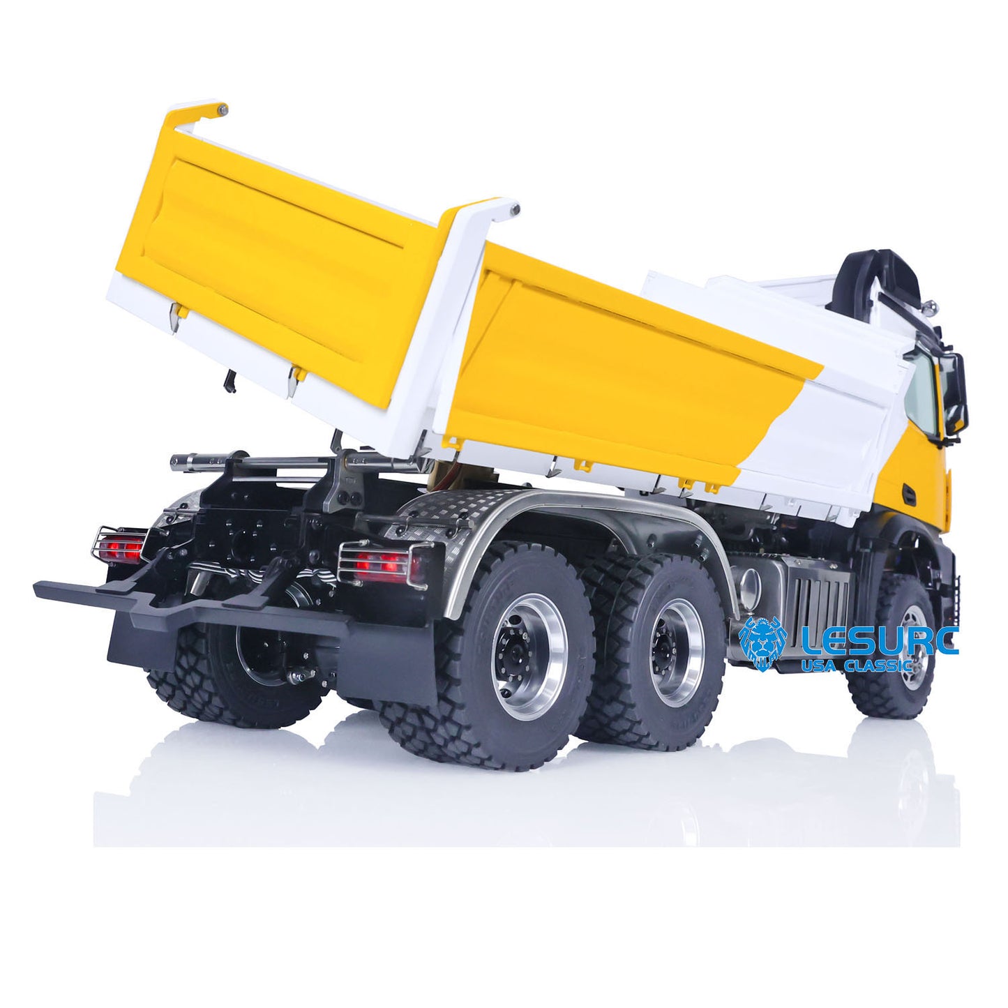 LESU K3363 Cabin 1/14 Metal 6x6 RC Hydraulic Dump Truck Model FlySky I6S Radio Controller 3 Speed Transmission Differential Lock for Club Events
