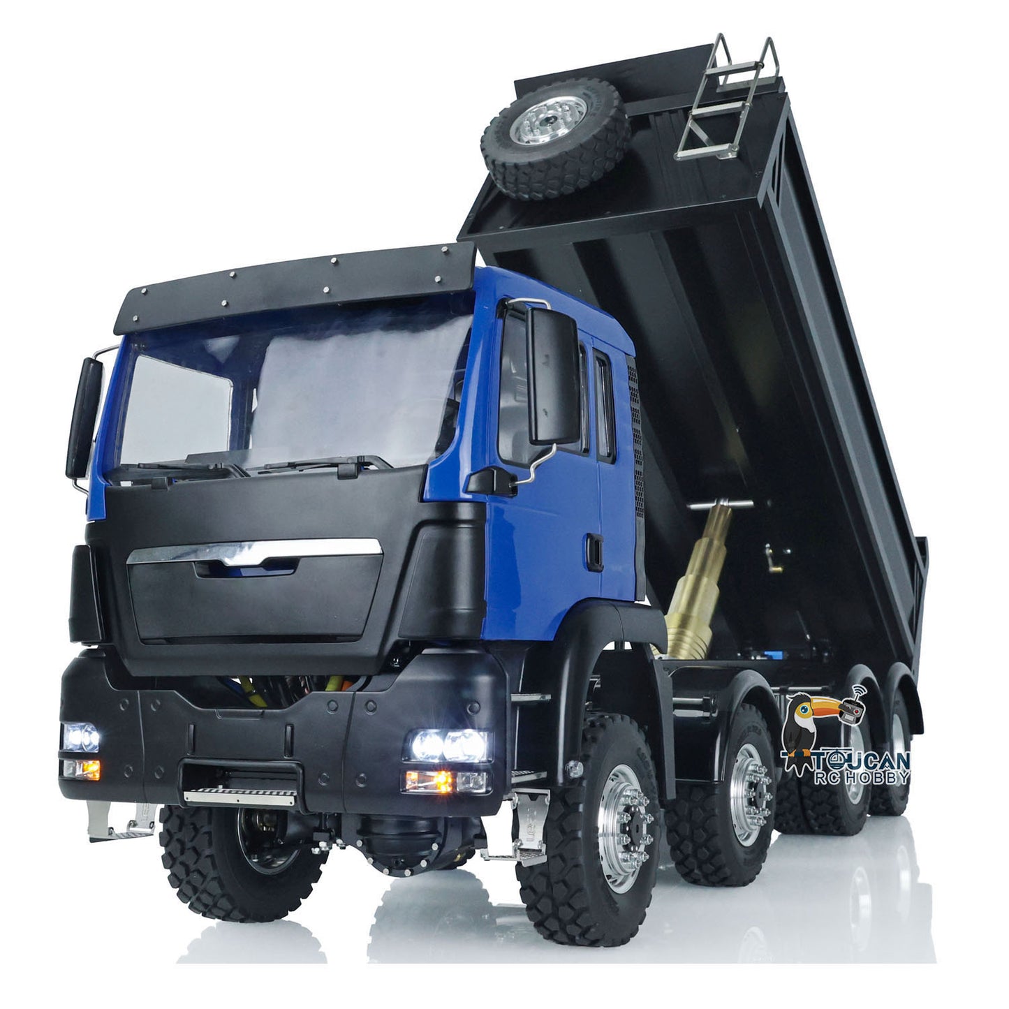 In Stock LESU 1/14 8*8 Hydraulic Painted RC Dumper Tipper For Truck Bucket Model W/ Motor ESC Servo Light Sound W/O Battery