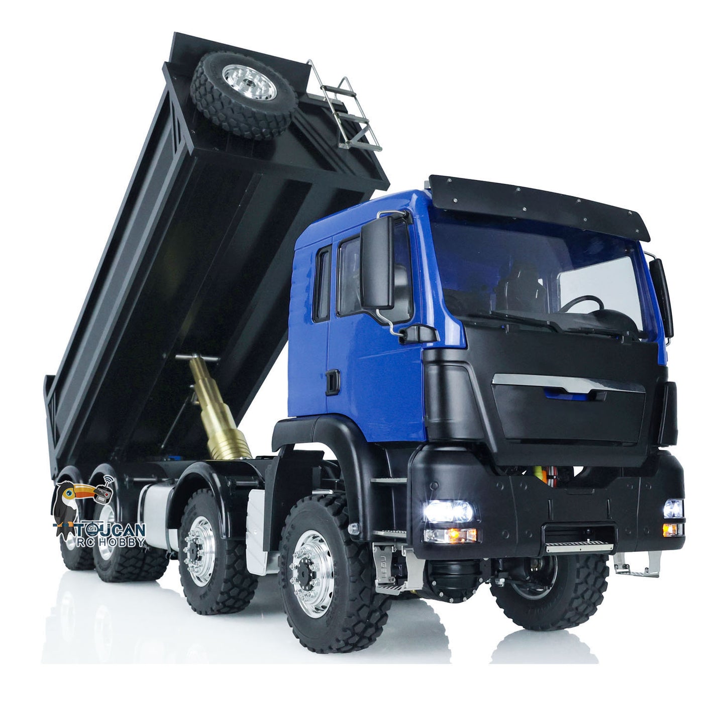 In Stock LESU 1/14 8*8 Hydraulic Painted RC Dumper Tipper For Truck Bucket Model W/ Motor ESC Servo Light Sound W/O Battery